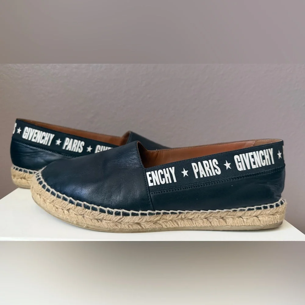 Givenchy Black Leather Espadrilles - Picture 1 of 6